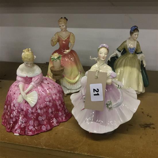 4 Royal Doulton figurines, ballerina etc